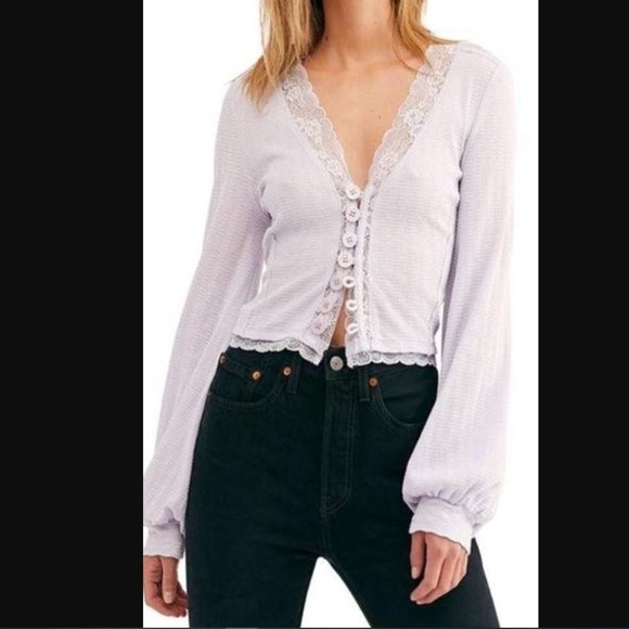 Free People Tops - New Free People Run With Me Cardigan Lilac